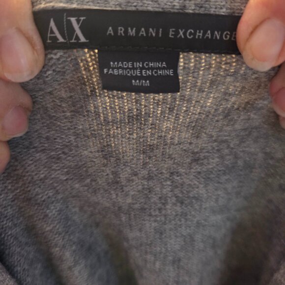Grey Armani Exchange Long Sweater with Waist Tie - Picture 3 of 3